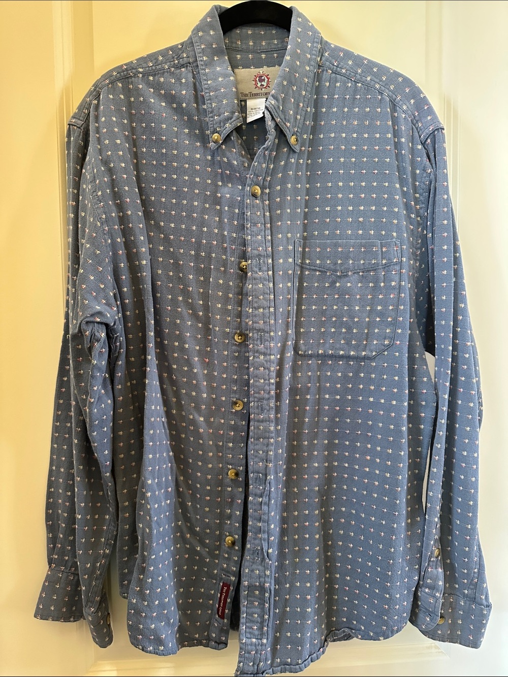 The Territory Ahead Vintage-Look Mens Long Sleeve Light Blue Medium